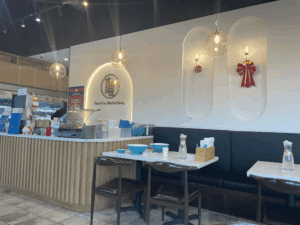 Inside view of YouXia MaLaTang with lighting